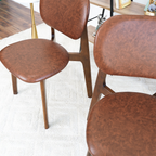 Kelsey Brown Leather Dining Chair Set of 2