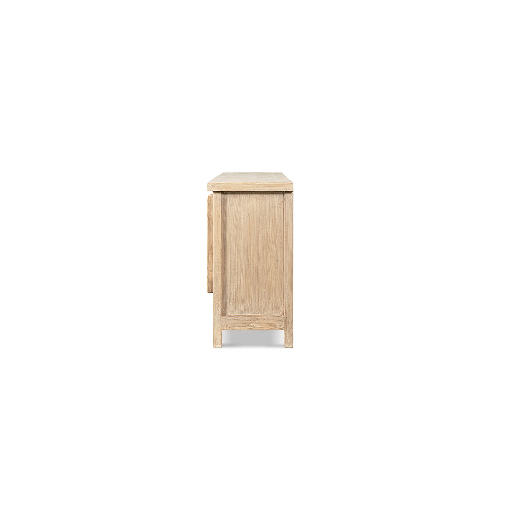 Rowan 91" Reclaimed Pine 4-Door Crossbar Sideboard Cabinet