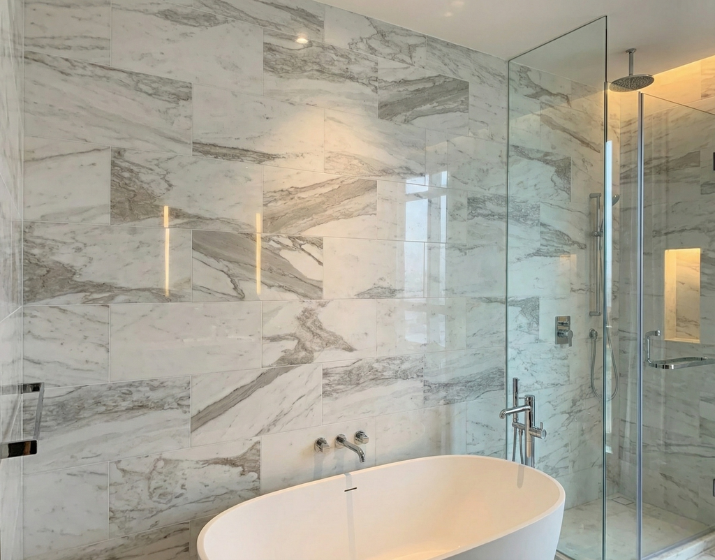 12x24 White Polished Marble Tile