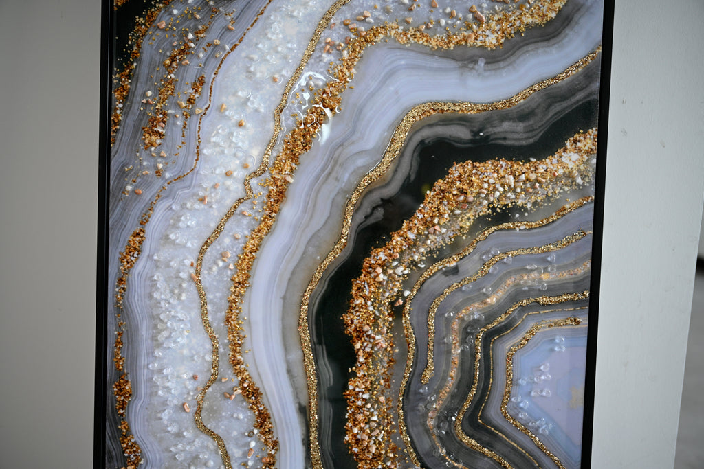 Black And Abstract Textured Canvas Art