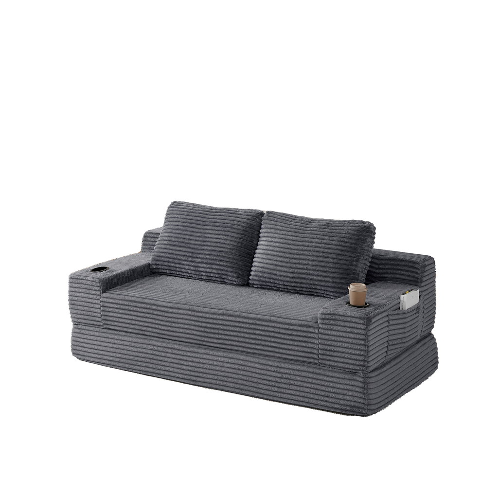 70.8-Inch Corduroy Two-in-One Sofa Bed