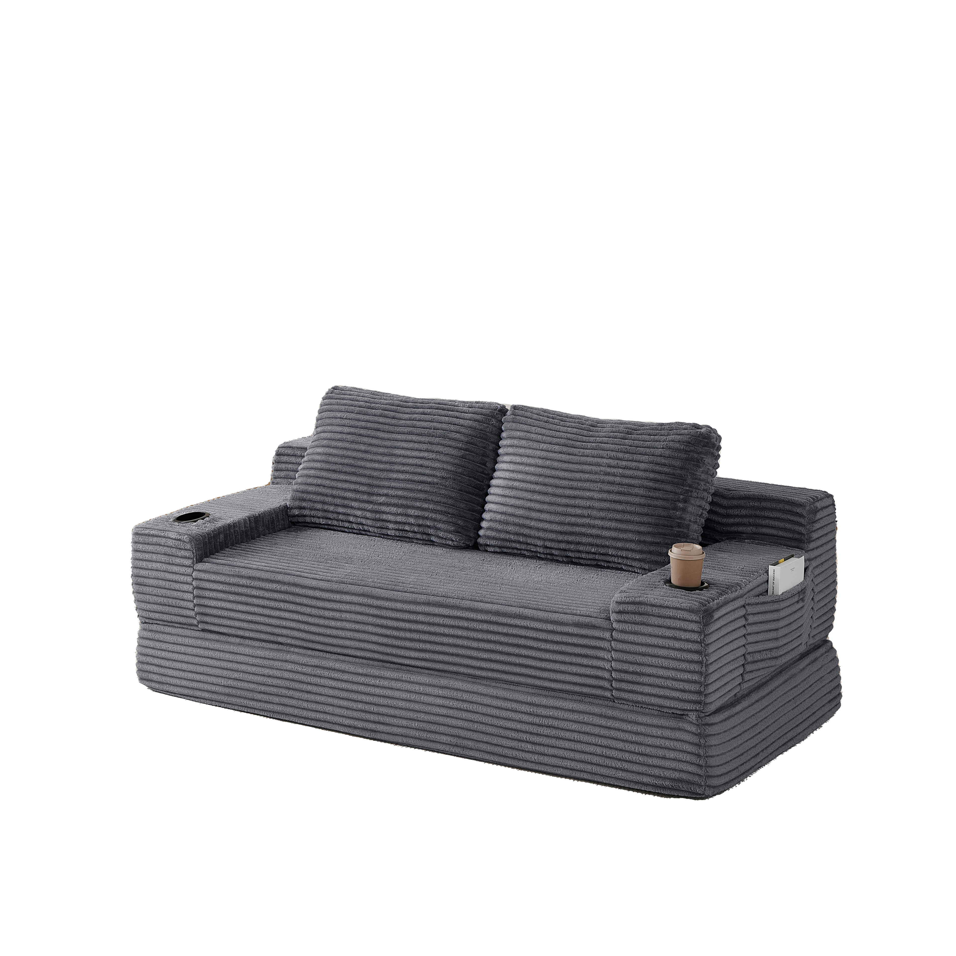 70.8-Inch Corduroy Two-in-One Sofa Bed