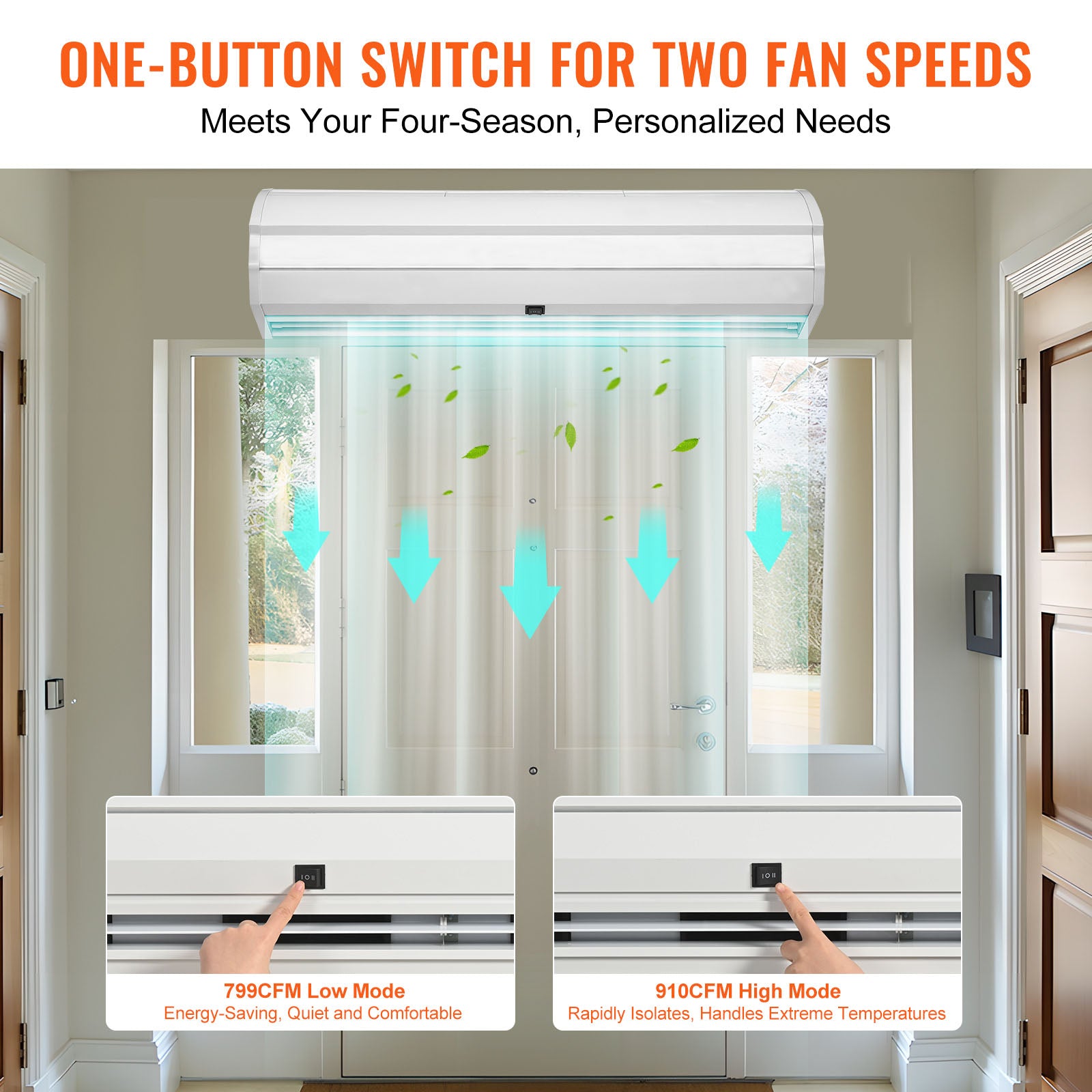 36" Commercial Indoor Air Curtain Super Power 2 Speeds