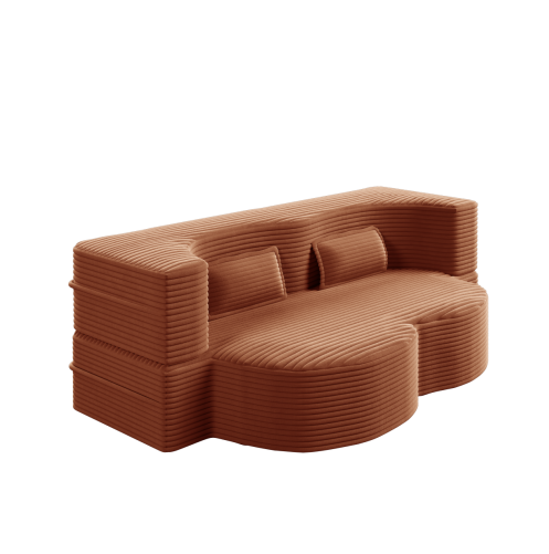 Modern Floor Sofa with 2 Pillows
