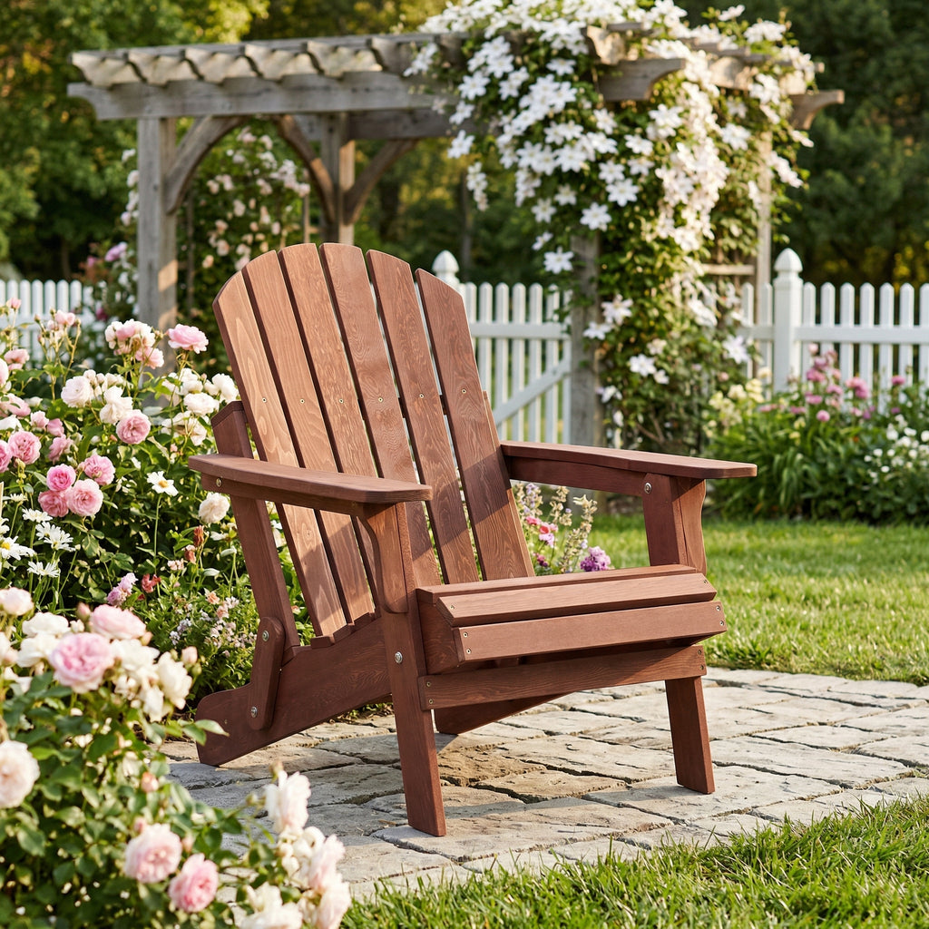 Oversize Wooden Outdoor Folding Adirondack Chair