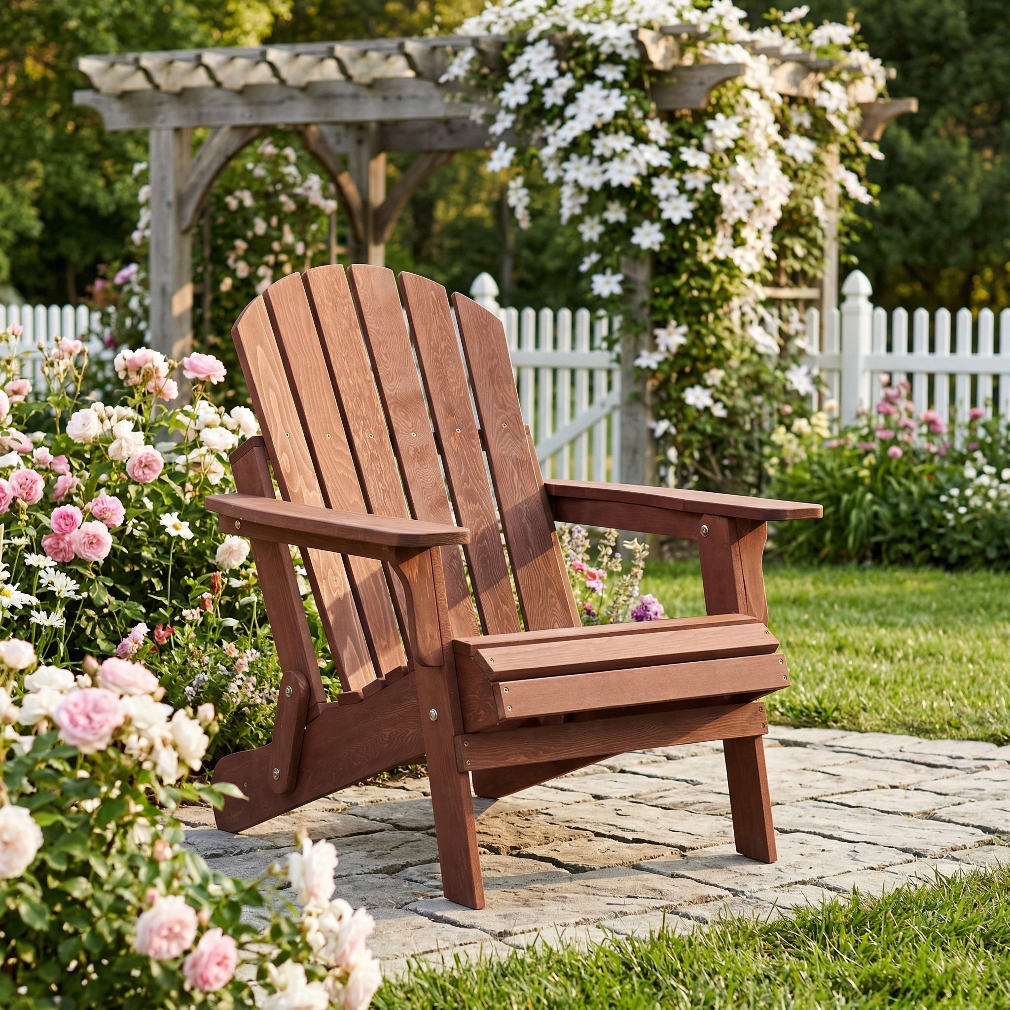Oversize Wooden Outdoor Folding Adirondack Chair