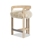 Millwick 26.5" Low Back Genuine Fur Counter Stool