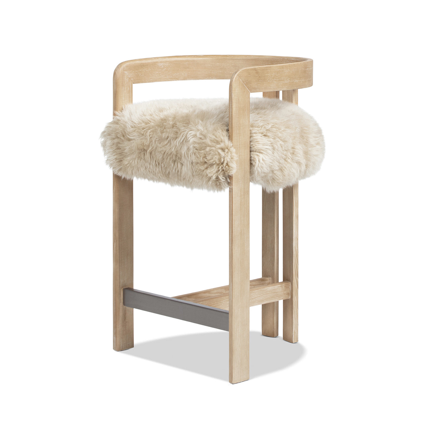 Millwick 26.5" Low Back Genuine Fur Counter Stool