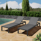 Cape Coral KD Chaise Lounge Black (Set of 2)