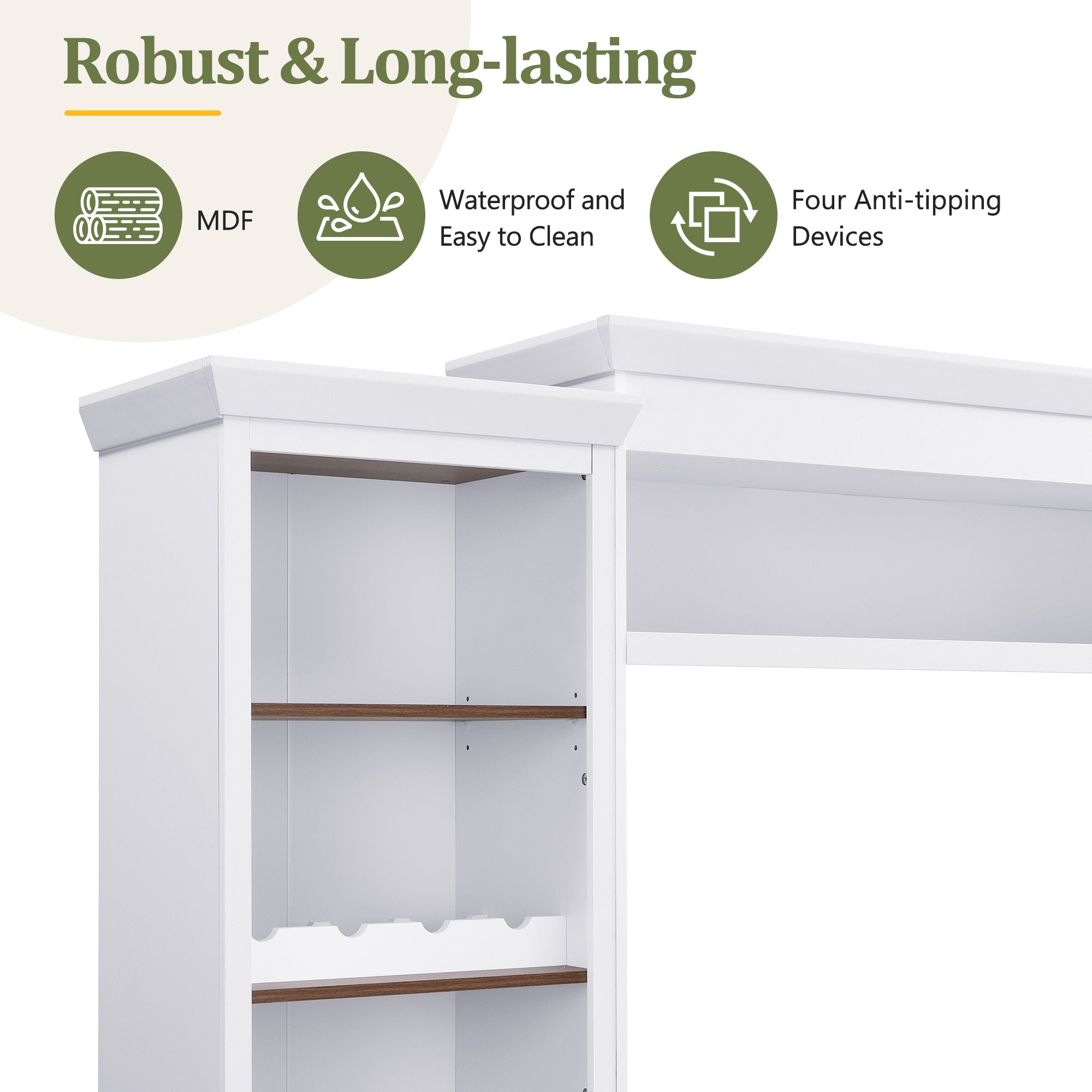Farmhouse 4-Piece Entertainment Center with Bookshelf for TVs Up to 70"