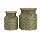 S/2 Iron Milk Jug Planters with Textured Finish