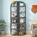 71.65" Tall 6 Tier Rustic Corner Shelf
