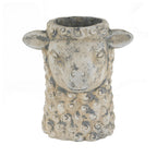 Magnesium Sheep Head Planter with Distressed Finish