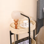 3 Tiers Tray Tables Paper Rope Woven Side Table