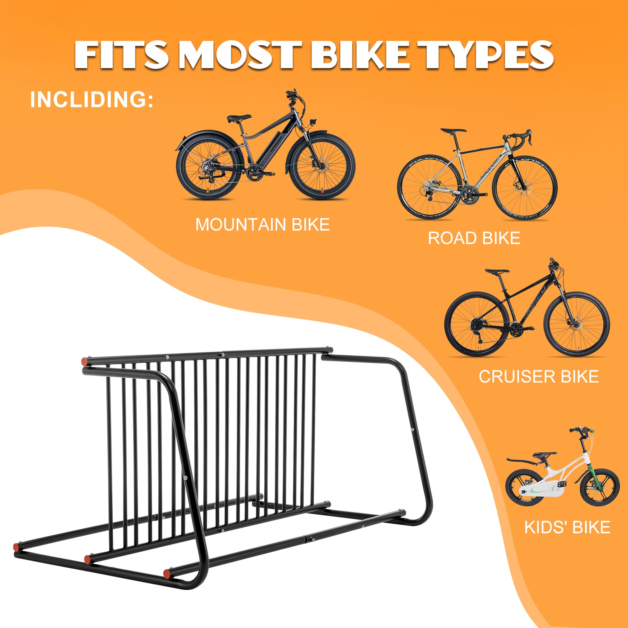 10-Bike Floor Bike Rack