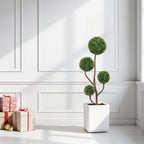 4FT Tall Artificial Boxwood Topiary Tree - Large Faux