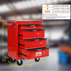 4 Drawers Multifunctional Tool Cart with Wheels