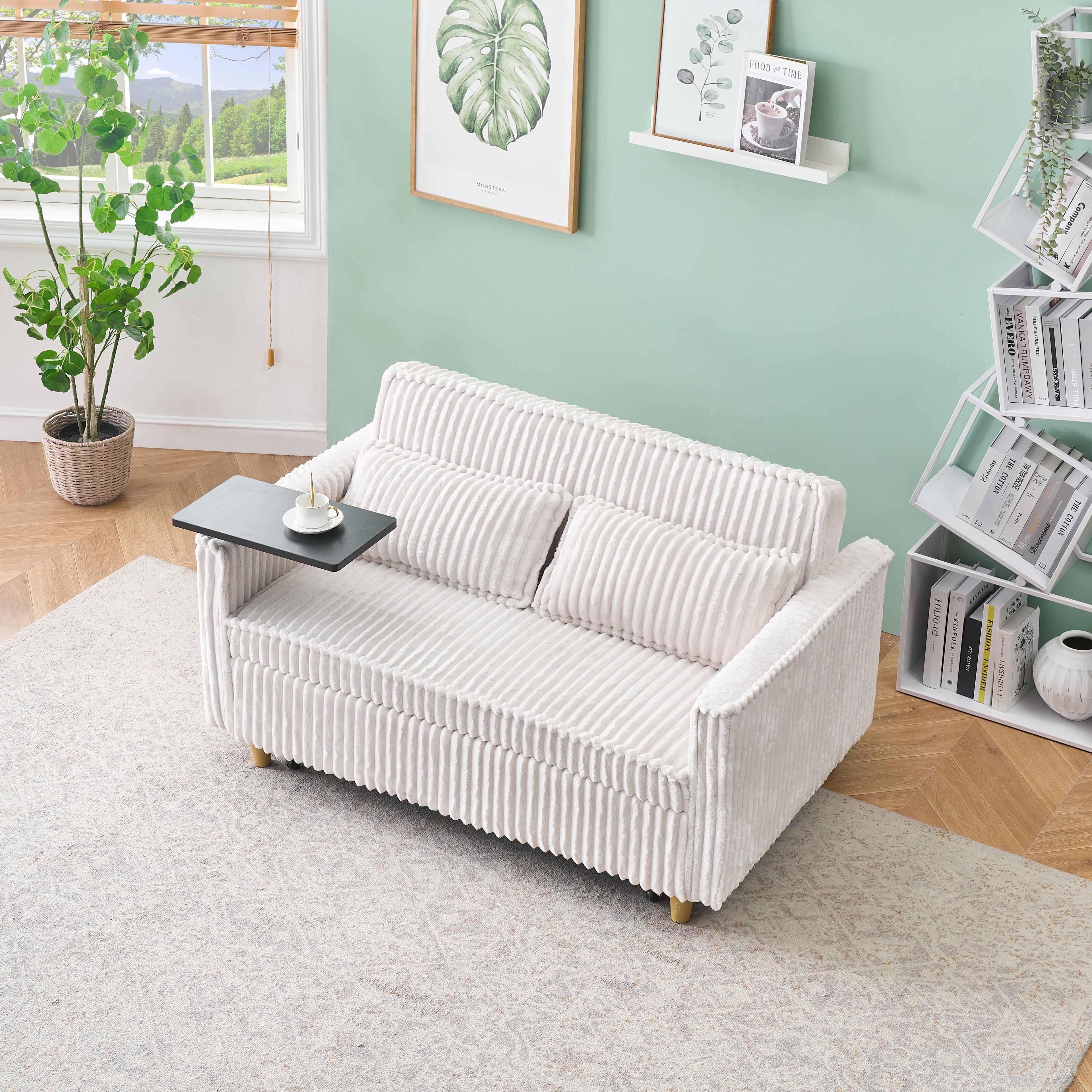 Beige Corduroy Sofa