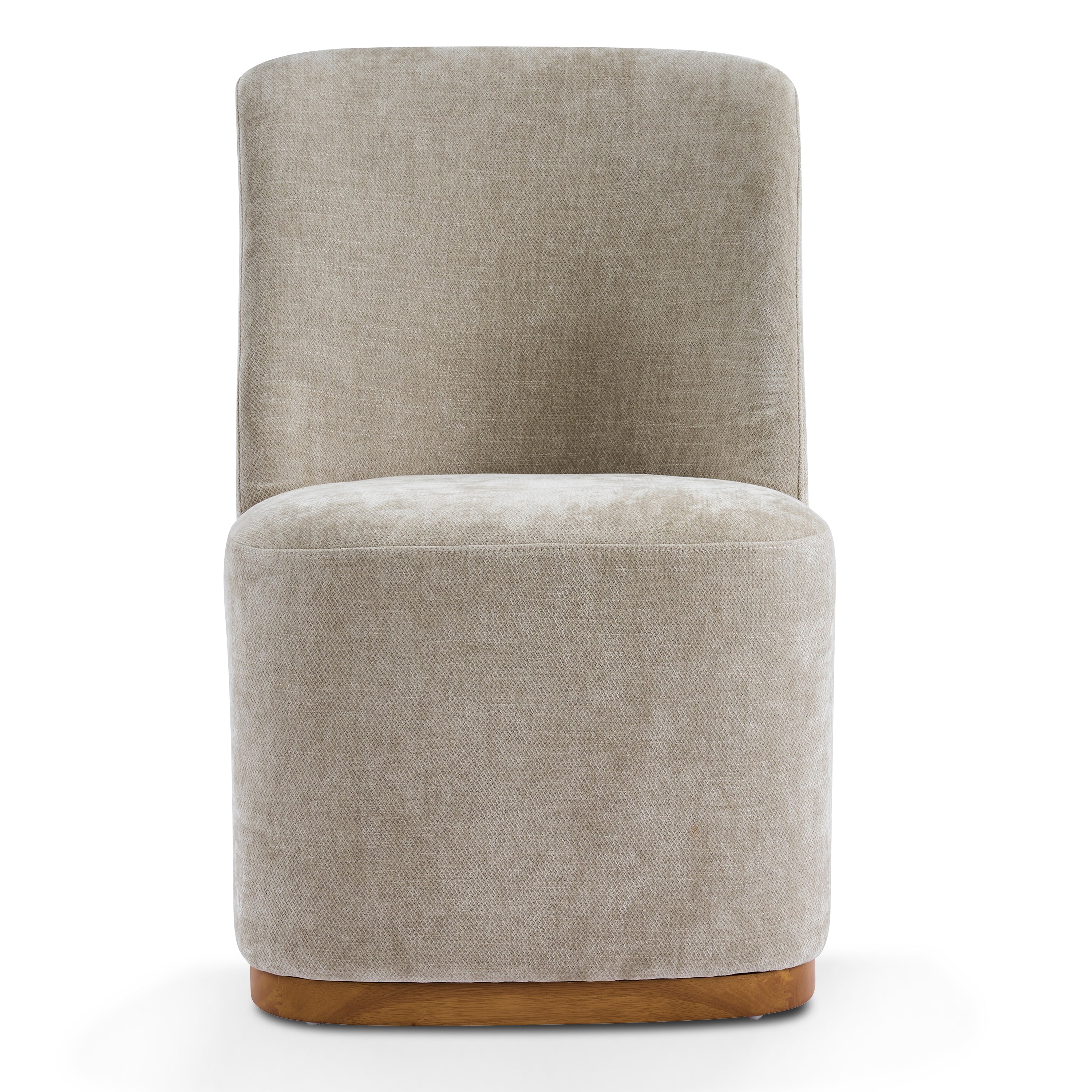 Indoor Dining Chair Set of 2 in Creamy Oatmeal Upholstered Fabric