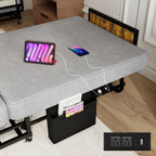 78" Folding Bed with Headboard & USB Charging Station