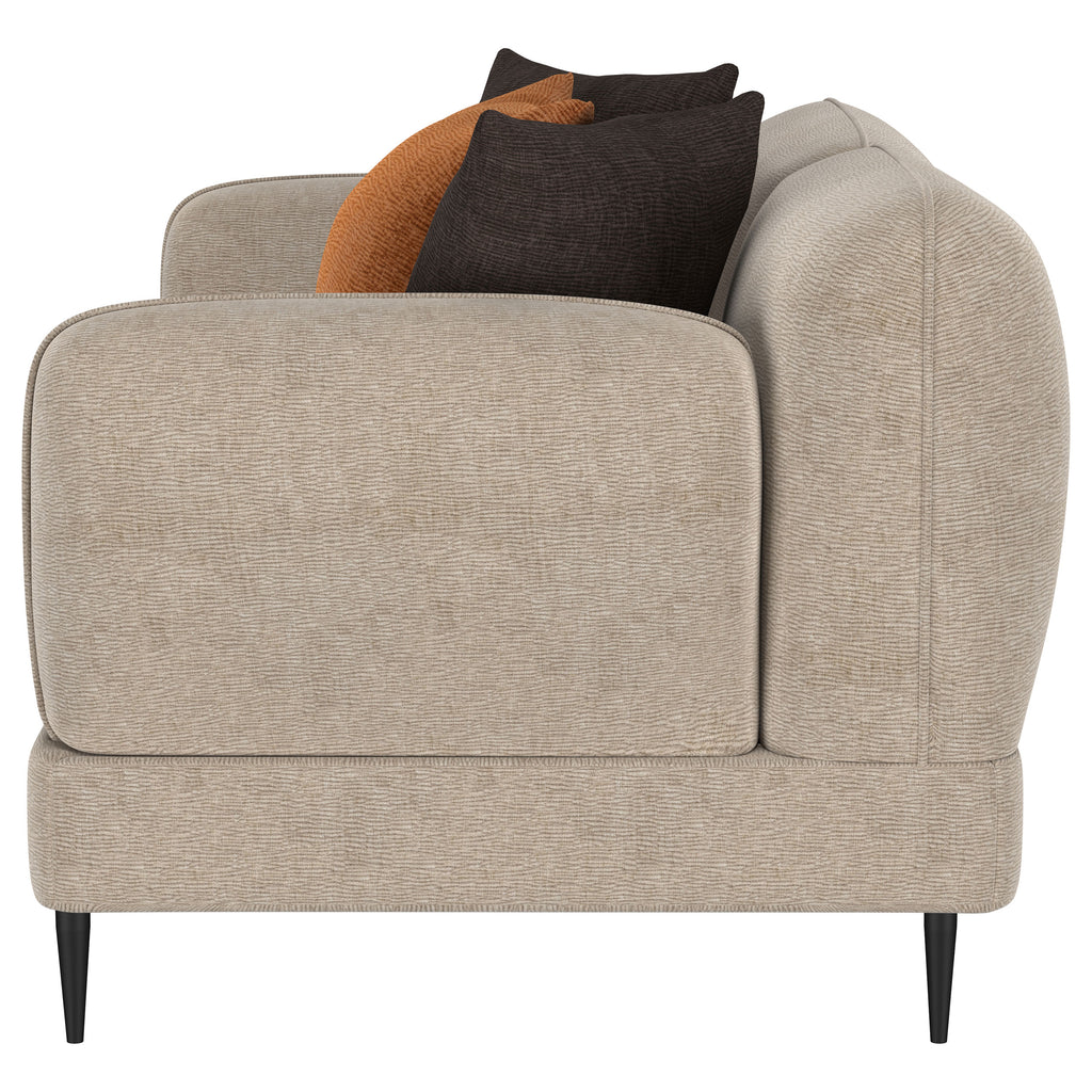 Repley Latte Upholstered Sculpted Track Arm Loveseat