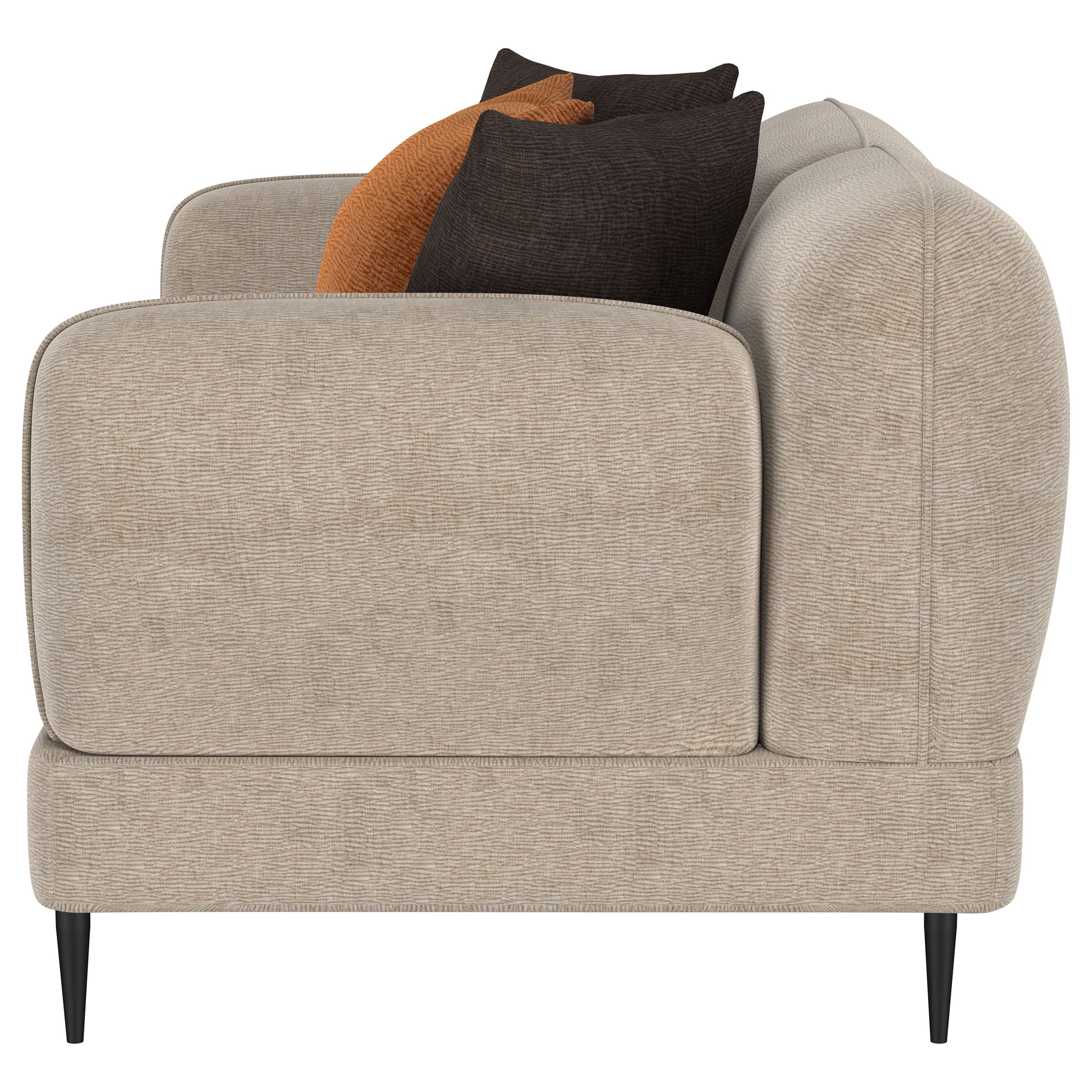 Repley Latte Upholstered Sculpted Track Arm Loveseat