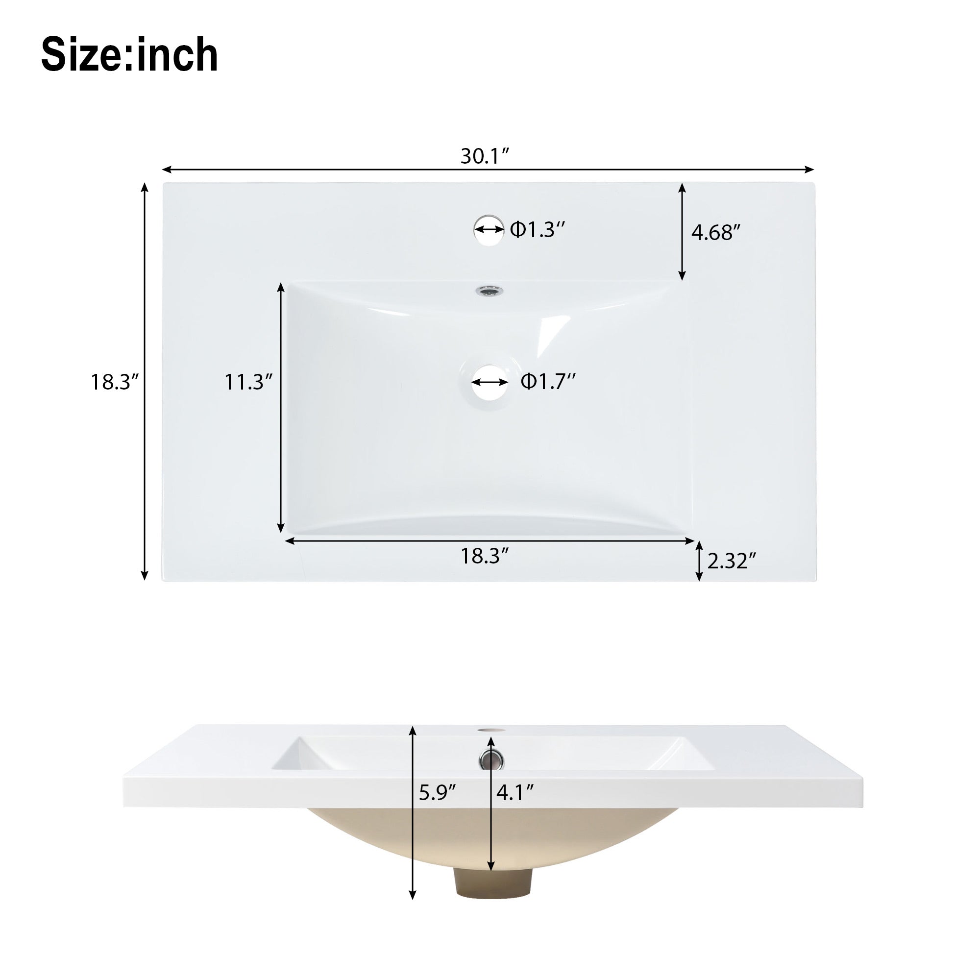 30" Bathroom Vanity Set with Sink, Combo Cabinet, Bathroom Storage Cabinet