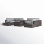 Fully Assembled Rattan Wicker Patio Seating Set for 4 with Cushions