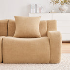 Armless Sofa with Pillow - Teddy Fabric in Camel