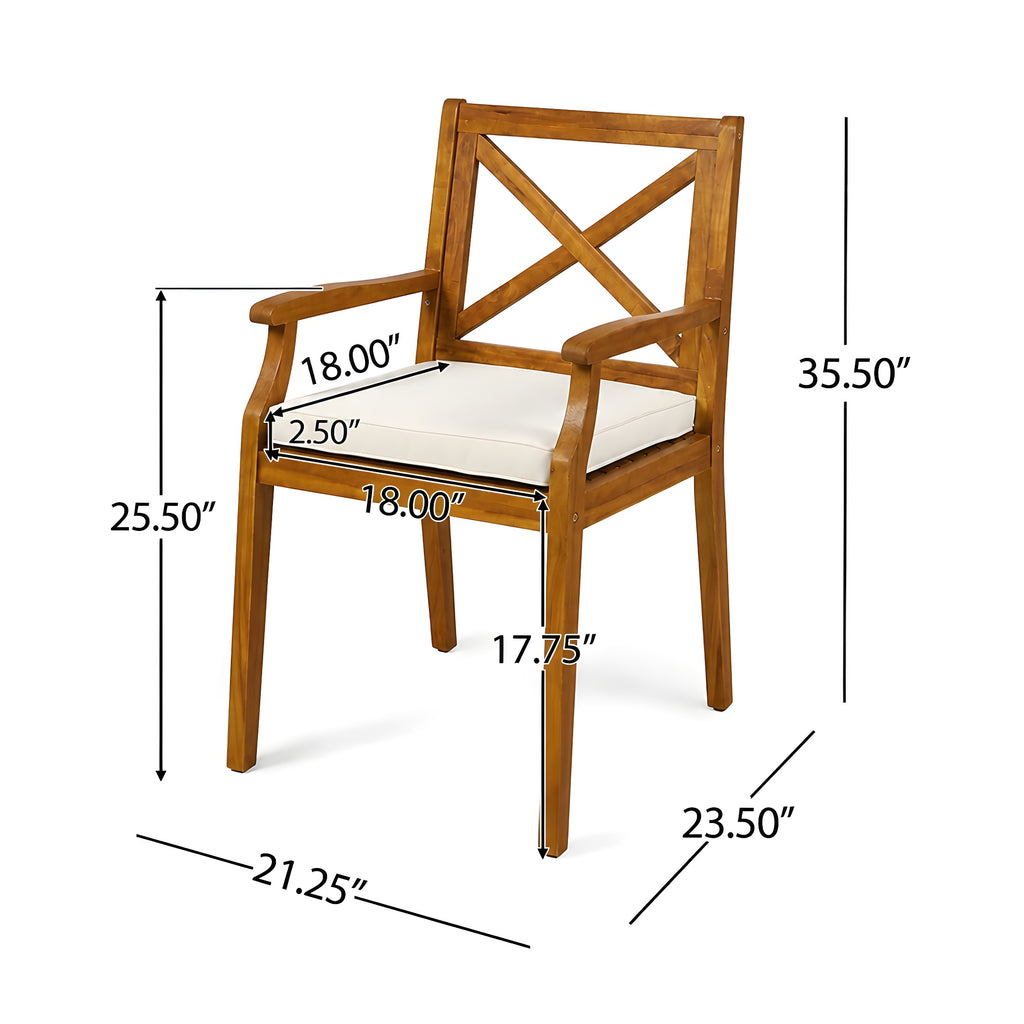 7 Pieces Acacia Wood Outdoor Dining Set