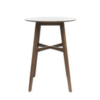 Mid-Century Modern Round Wooden Bar Table – 42" High