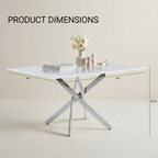 Modern Rectangular Glass Dining Table