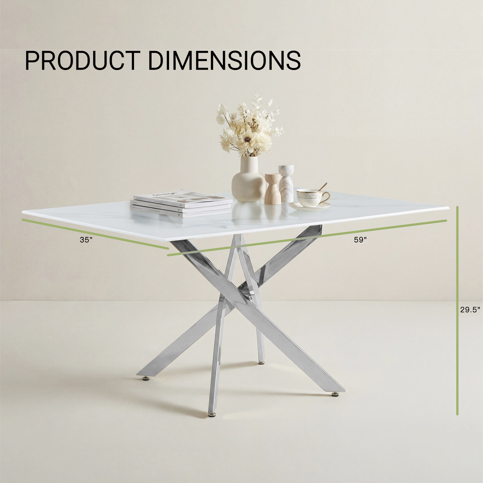 Modern Rectangular Glass Dining Table
