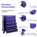 Rolling Metal Tool Chest with 5 Drawers