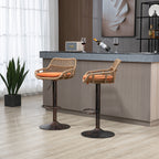 Modern Swivel Bar Stools Set of 2 Adjustable Counter Height Chairs