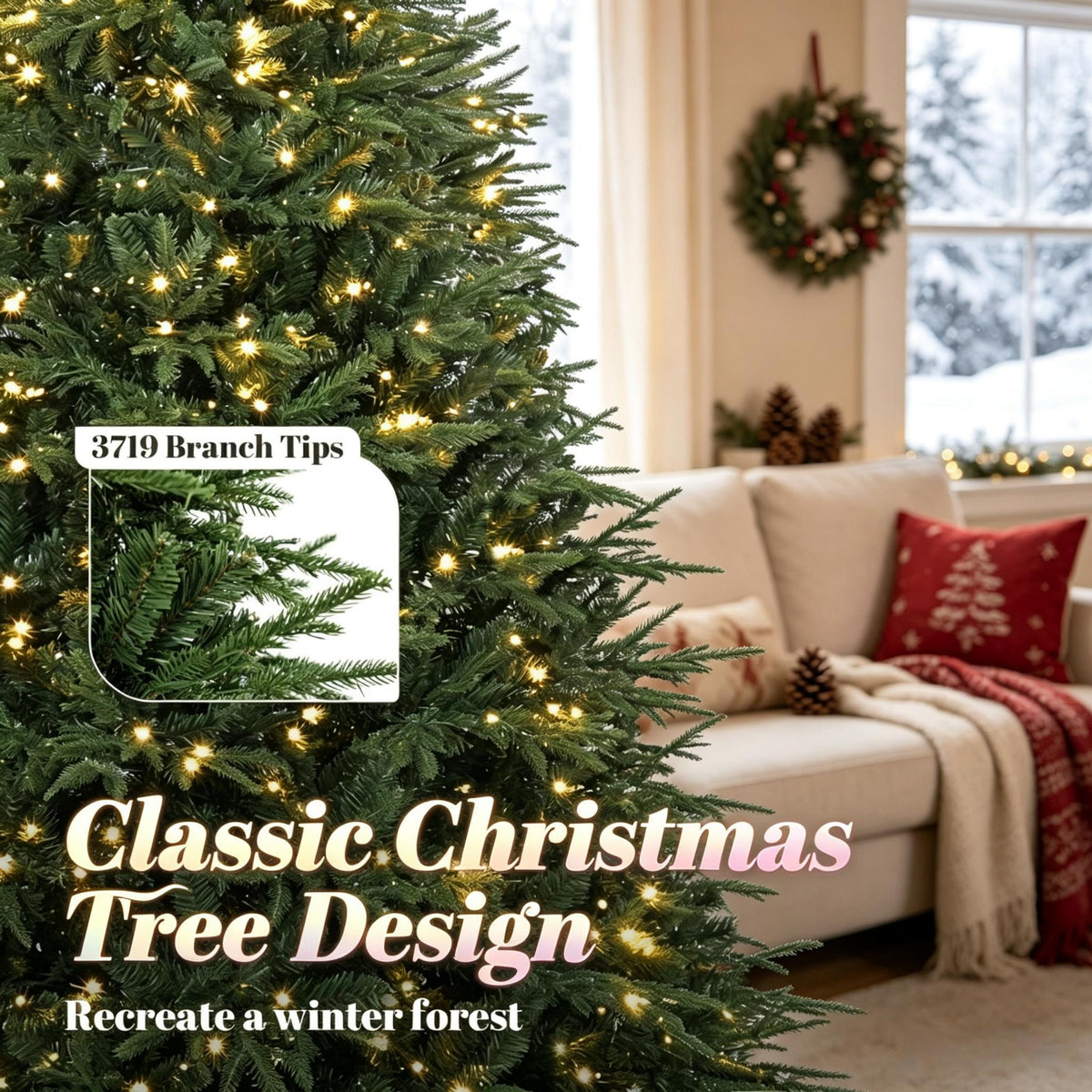 Festive Easy-Setup Artificial Christmas Tree