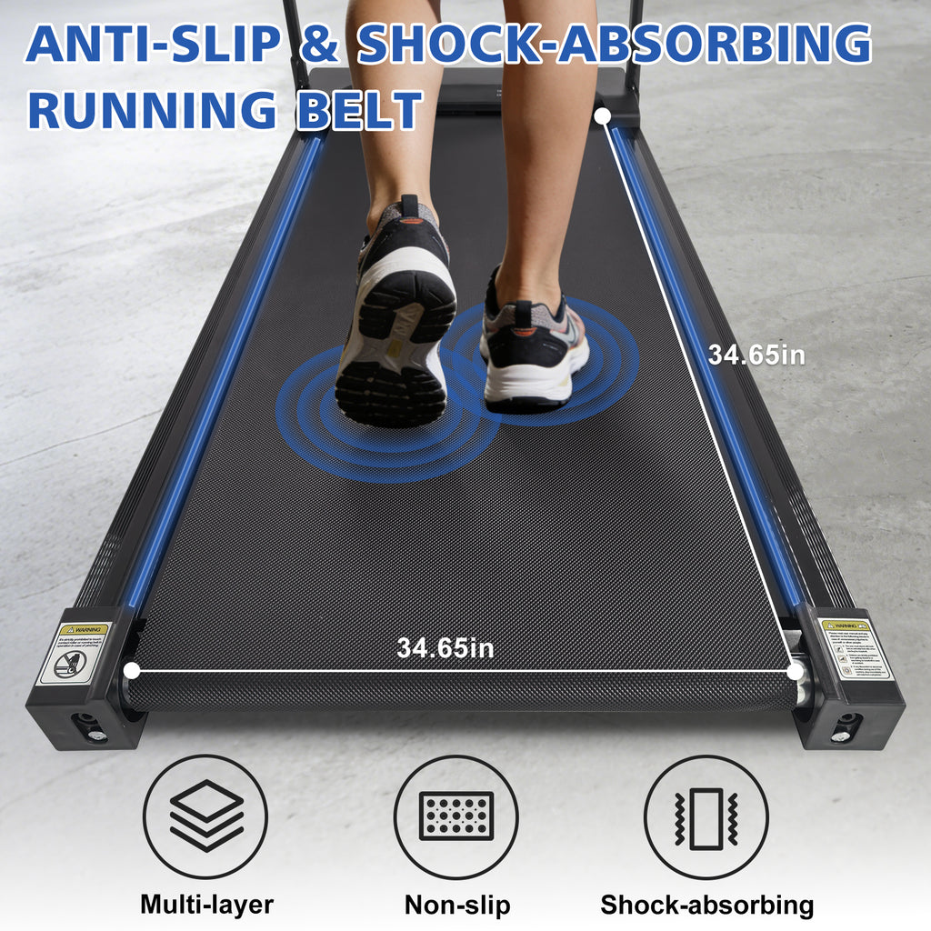 Walking Pad Treadmill with Handle Bar and Adjustable Incline