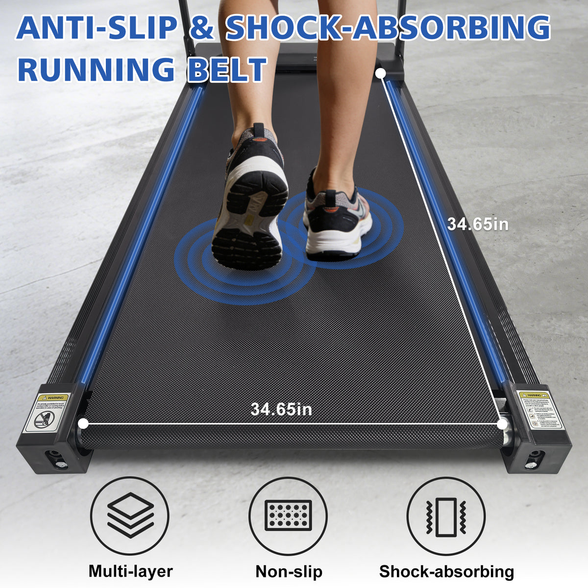 Walking Pad Treadmill with Handle Bar and Adjustable Incline