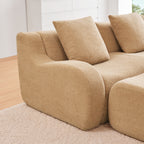 Armless Sofa with Pillow - Teddy Fabric in Camel