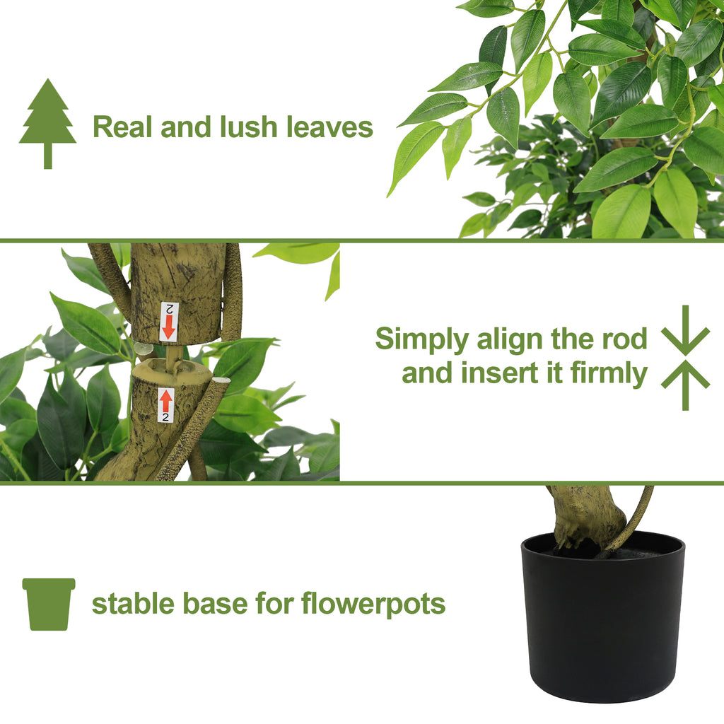 6FT Artificial Ficus Tree with Pot