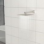 16" Wall Mounted Shower Arm with Flange, Brushed Nickel