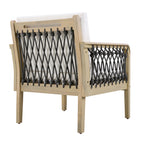 Outdoor Acacia Wood Club Chair with Handwoven Rope (Set of 2)