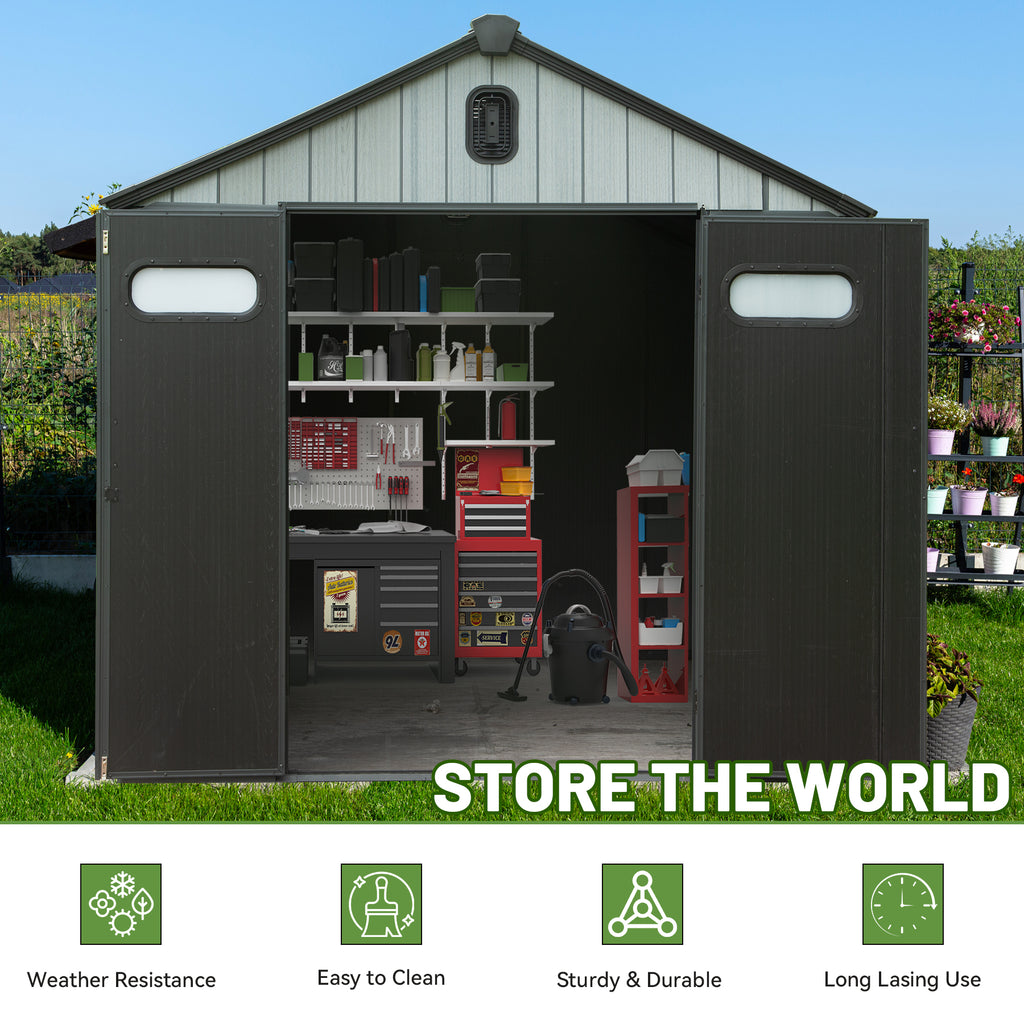 8X10FT Outdoor Resin Storage Shed