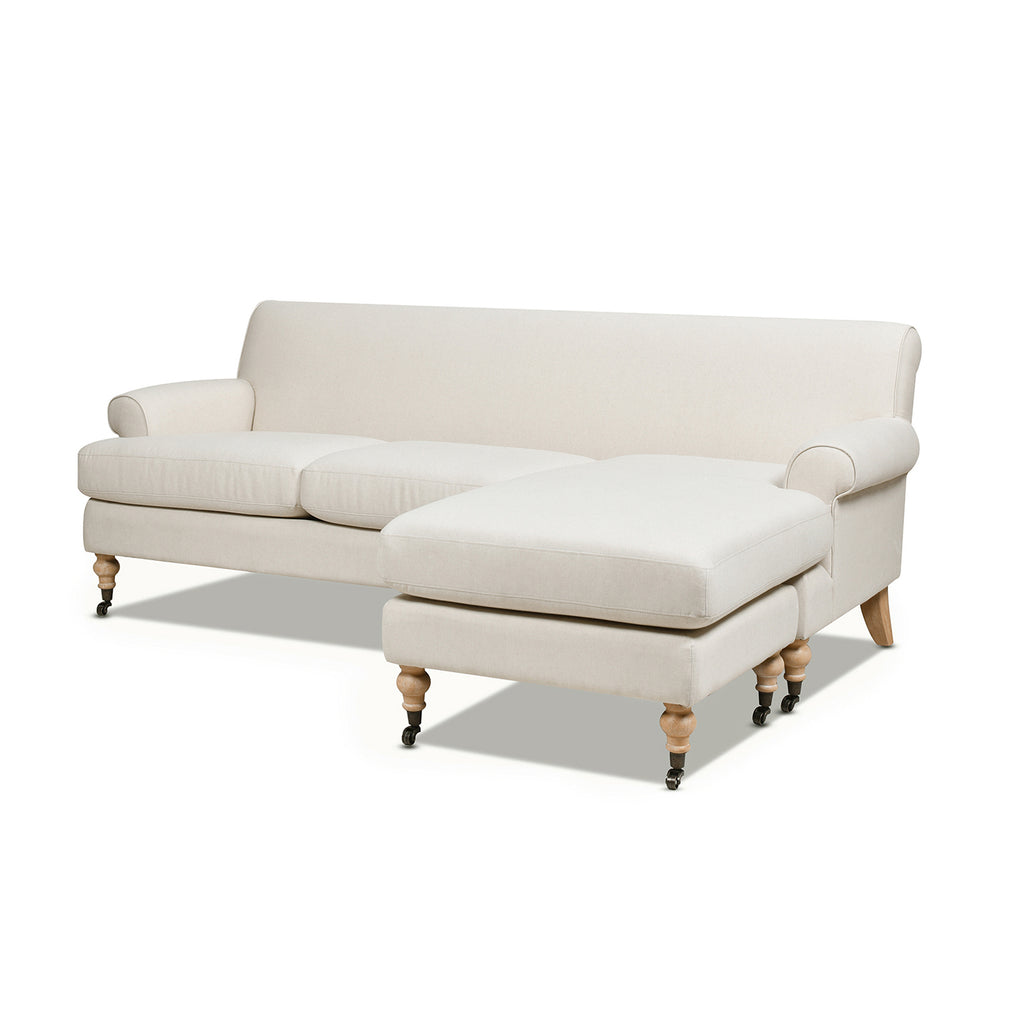 Alana 88-Inch L-Shape Reversible Sectional Sofa, Light Beige Linen