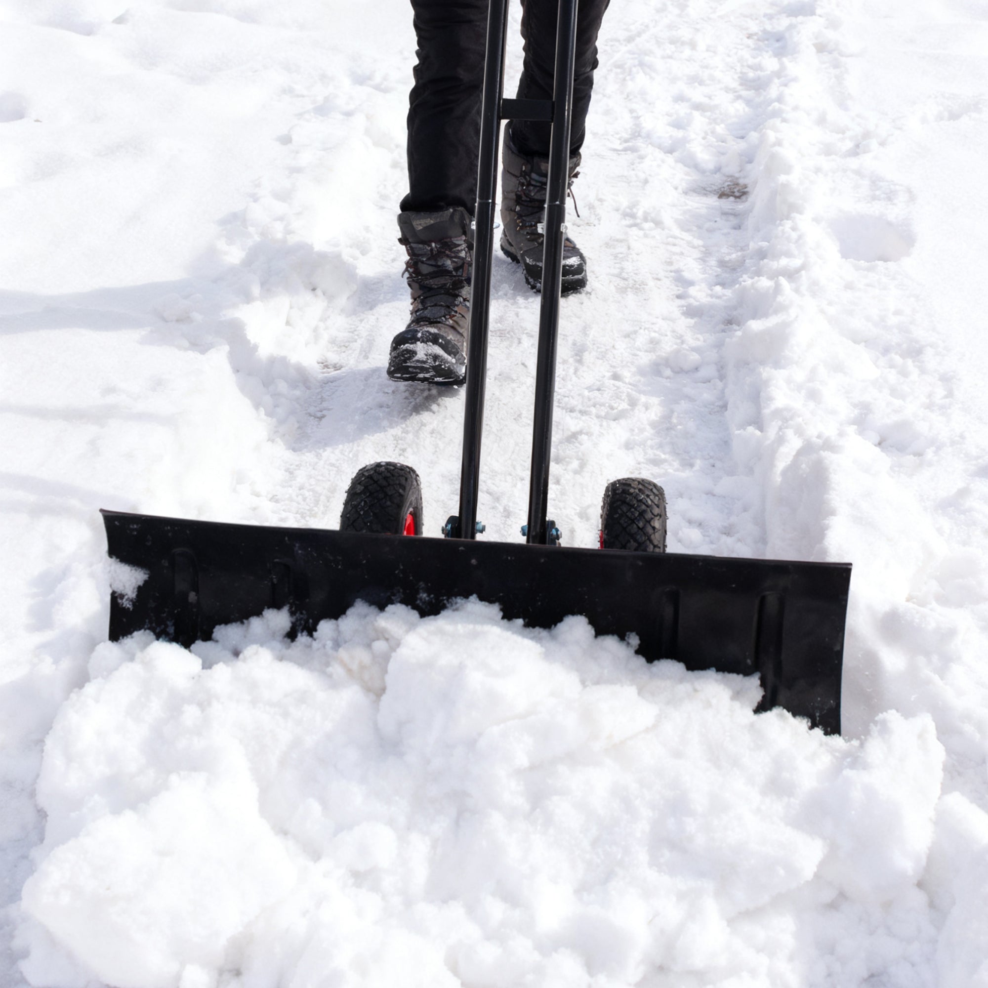 30" Heavy Duty Snow Shovel with Wheels