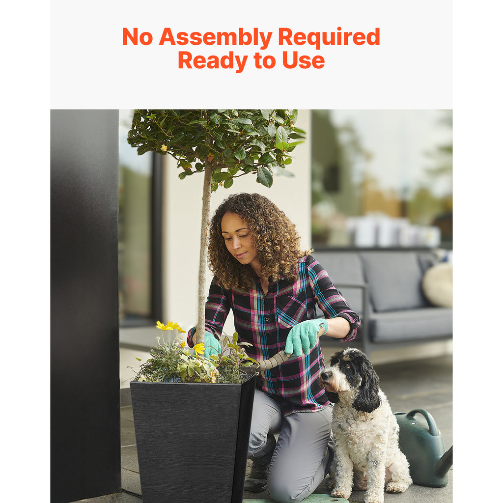 Set of 2 Tall Outdoor Planters - 22 Inch