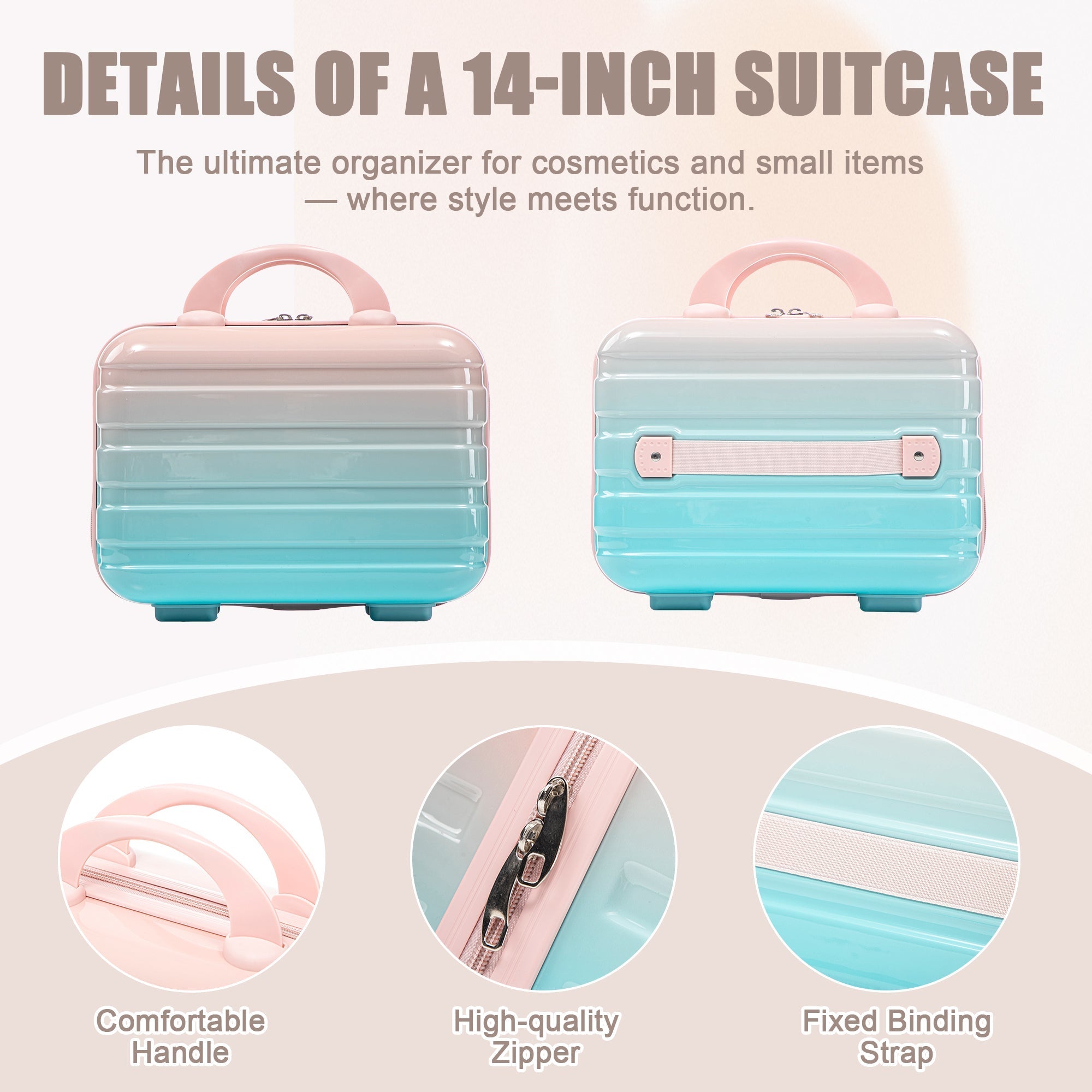 14"/20" 2-Pieces PC Spinner Wheel Carry On Luggage Set