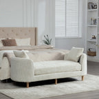 Modern Upholstered End of Bed Bench with Armrests