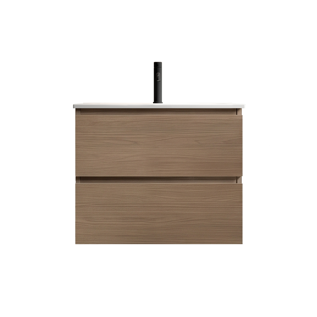 TIA 24-Inch Wall Mount Bathroom Vanity, Walnut Brown
