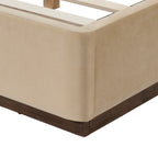 Queen Size Upholstered Bed Frame With Velvet Fabric